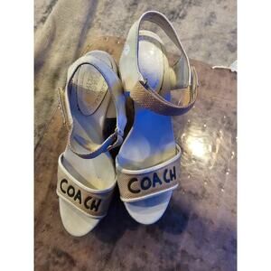 Vintage COACH Platform Wedge Sandals | Y2K Luxe Resort Aesthetic